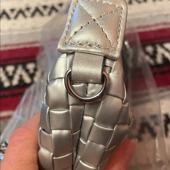 MZ Wallace Metallic Silver woven hobo Crossbody Bag - Picture 6 of 11
